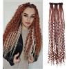 Dsoar Boho Clip in Estensioni dei Capelli 22 Pollici Ricci Finito Locs Morbido Dreads 3Pz Clip in Set di Estensione Dreadlock