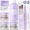 SAVILAND Avanzato Monomero per Acrilicoa Basso Odore Kit: Completo Liquido Acrilico con 200ML Monomero EMA e Polvere Acrilica Bianca Chiara Rosa e Pennelli Acrilico per Estensioni Unghie