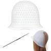 VQUNBG Cuffia per Meches, Cappucci In Silicone Per Tinture Per Capelli, Riutilizzabili Cappello Colorante per Capelli con Ganci per Colorazioni, Parrucchieri, Donne