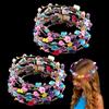 BORDEAG Ghirlanda di fiori a LED, 20 pezzi, corona di fiori, per capelli, luminosa, colorata, copricapo floreale, per feste, festival, matrimoni