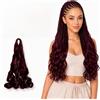 Ser Mulher Extension per Treccine Africane Sintetici con Onde, Morbidi e Inodori - Texture Capelli Soffice, Facile da Pettinare, 1 Pack per Styling Completo,75cm 480g NEW FRENCH CURL (Dark Red)
