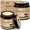 ELBBUB Crema di Sevo Montato per Viso & Corpo - 100% Sevo di Manzo Nutrito ad Erba, Miele Naturale & Cera d'Api, Idratazione Profonda & Nutrimento, Senza Oli & Profumi, Assorbimento Rapido, Pelle Morbida