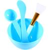 Beavorty Set 1 Pezzo Ciotola in Plastico Blu Cucchiaio e Spazzola in Silicone per Maschere Viso DIY Facile da Usare e Multifunzionale per Trattamenti di Bellezza