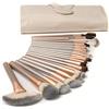 TTRWIN Pennelli per il trucco TTRWIN Set di professionale da 18 pezzi (oro rosa) per il trucco degli occhi del fard del fondotinta liquido del correttore con squisita custodia in pelle beige