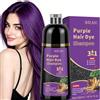 JELMOK Hair Dye Shampoo 3 in 1, 500ML Colorante Nero per Donna Uomo,Colorante Capelli Istantaneo, Hair Color Shampoo - Naturale-per Capelli per Donna Uomo (Viola)