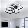 DELIPOP Plafoniera LED Soffitto Quadrata 60W 6750LM 6500K, Nero