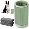 Vicloon Pulisci Zampe Cane, Lava Zampe per Cani, Pulitore Zampe, Spazzola Interno In Silicone, con 2 Asciugamani Assorbenti, Lavaggio Accurato, Detergente per Piedi per Cani e Gatti (L, Verde)