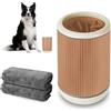 Vicloon Pulisci Zampe Cane, Lava Zampe per Cani, Pulitore Zampe, Spazzola Interno In Silicone, con 2 Asciugamani Assorbenti, Lavaggio Accurato, Detergente per Piedi per Cani e Gatti (M, Arancione)