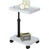 ESTUWD Tavolino da Divano - Tavolino Divano Rotazione 360° e con Ruote - Tavolini da Divano Regolabile Altezza (45-80CM) - Tavolino a Forma di C da Divano e Letto per Soggiorno e Camera da Letto
