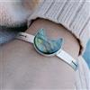 Bracciale Cuff In Argento Sterling 925 Fatto A Mano In Labradorite Fine S-38
