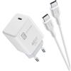 Cellularline - Kit Caricabatterie Da Rete Ach Usb-c 40w-bianco