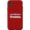 Retro Croatia Vintage Hrvatska Custodia per iPhone X/XS Retro Hrvatska Bandiera Croazia Rosso Croato