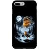 Vintage 90s Moon Robin Bird Lover Custodia per iPhone 7 Plus/8 Plus American Robin Bird Ululando alla Luna 90's Retro Birdwatcher