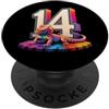 Reptile Bearded Dragon Bday Tees 14° compleanno drago barbuto 14 anni rettile festa PopSockets PopGrip Adesivo