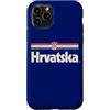 Retro Croatia Vintage Hrvatska Custodia per iPhone 11 Pro Retro Bandiera Hrvatska Croazia Blu Croato