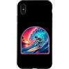 Surfer Tees and Gifts Custodia per iPhone XS Max Retro Surfer Riding Vibrant Ocean Wave