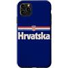 Retro Croatia Vintage Hrvatska Custodia per iPhone 11 Pro Max Retro Bandiera Hrvatska Croazia Blu Croato