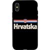 Retro Croatia Vintage Hrvatska Custodia per iPhone X/XS Retro Hrvatska Bandiera Croazia Croato