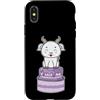 birthday animal cake food party celebrat Custodia per iPhone X/XS Capra con torta di compleanno