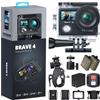 AKASO Brave 4 4K30fps 20MP Action CamFotocamera Subacquea 20MP WIFI Telecomando Ultra HD con Action Cam Stabilizzata EIS 30M Videocamera Subacquea Impermeabile con 5xZoom