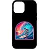 Surfer Tees and Gifts Custodia per iPhone 12 Pro Max Retro Surfer Riding Vibrant Ocean Wave
