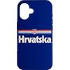 Retro Croatia Vintage Hrvatska Custodia per iPhone 16 Retro Bandiera Hrvatska Croazia Blu Croato