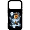 Vintage 90s Moon Robin Bird Lover Custodia per iPhone 17 Pro American Robin Bird Ululando alla Luna 90's Retro Birdwatcher