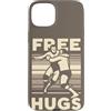 Funny Retro Wrestling Grappling Sport Fi Custodia per iPhone 15 Plus Citazione abbracci gratis Wrestling classico Wrestler professionista