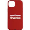 Retro Croatia Vintage Hrvatska Custodia per iPhone 15 Plus Retro Hrvatska Bandiera Croazia Rosso Croato