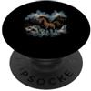 Retro Outdoor Trail Tracker Wild Horse Vintage 90s Mountain Tracking Escursionismo Art PopSockets PopGrip Adesivo
