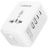 CAREHABI Adattatore Universale da Viaggio, 5-in-1 Internazionale Spina con 2 USB-C & 2 USB-A Porte, Universale AC Presa per 200+ Paesi, Portatile Viaggio Caricatore per Europa, UK, USA, Crociera
