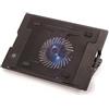 Conceptronic CNBCOOLSTAND1F - Supporto di raffreddamento per computer portatile/notebook fino a 17 pollici, regolabile in altezza a 5 livelli, design antiscivolo, porta USB extra e interruttore di