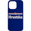 Retro Croatia Vintage Hrvatska Custodia per iPhone 14 Pro Max Retro Bandiera Hrvatska Croazia Blu Croato