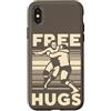 Funny Retro Wrestling Grappling Sport Fi Custodia per iPhone X/XS Citazione abbracci gratis Wrestling classico Wrestler professionista