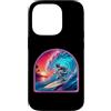 Surfer Tees and Gifts Custodia per iPhone 14 Pro Retro Surfer Riding Vibrant Ocean Wave