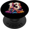 Reptile Bearded Dragon Bday Tees 13° compleanno drago barbuto 13 anni rettile festa PopSockets PopGrip Adesivo