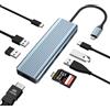 Tymyp Hub USB-C 9 in 1, docking station con 4K @ 30Hz HDMI, adattatore USB-C, 3 x USB 3.0, trasferimento dati USB-C 3.0, 1 x USB 2.0, 100 W PD, lettore di schede SD/TF, compatibile con laptop e altri