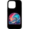 Surfer Tees and Gifts Custodia per iPhone 15 Pro Max Retro Surfer Riding Vibrant Ocean Wave