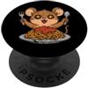 mouse pasta foodie cartoon fun rodent Ca Cartone animato Mouse PopSockets PopGrip Adesivo