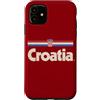 Retro Croatia Vintage Hrvatska Custodia per iPhone 11 Retro Croazia Bandiera Hrvatska Rosso Croato