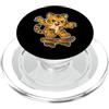 tiger skate fierce cub cartoon animal Cartone animato retrò cucciolo di tigre skateboard PopSockets PopGrip per MagSafe