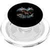 Retro Outdoor Trail Tracker Wild Horse Vintage 90s Mountain Tracking Escursionismo Art PopSockets PopGrip per MagSafe