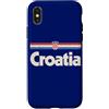 Retro Croatia Vintage Hrvatska Custodia per iPhone X/XS Retro Croazia Bandiera Hrvatska Blu Croato