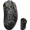 MAMBASNAKE ATTACK SHARK X11 ULTRA Mouse Gaming Wireless Fibra di Carbonio, Nordic 54L15, PAW3950MAX, 42000 DPI, 8000Hz, 63g, Dongle Pinna Squalo, Piedi Doppio Strato, PC, Nero Forgiato