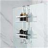 Metaform Mensole doccia da appoggio doppio ripiano con gancetti interni ed esterni acciaio Inox 304 Metaform