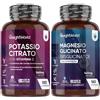 WeightWorld Magnesio Biglicinato e Potassio Citrato Bundle, 180 Capsule + 180 Compresse, 1422mg di Magnesio Glicinato con Vitamina B6, 1460mg di Potassio Integratore con Vitamina C, Vegano, Senza OGM