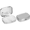kwmobile 2x Scatola Portapillole Acciaio Inox 2x Scomparti - Contenitore Porta Pillole Pasticche Compresse da Viaggio - Scatolina argento 5,5x4x,15cm