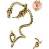 6ixGosh 1 paio di orecchini gotici a forma di drago, in acciaio inox, stile retrò, stile punk, serpente, drago, pesce, coccodrillo, orecchini per cartilagine rampicante, orecchini a perno per donne e
