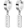 Gleamart Lock Huggie - Orecchini pendenti da donna in acciaio INOX con lucchetto, da donna, Acciaio inossidabile