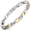 JFUME Bracciale da donna - Bracciale in acciaio a forma di cuore color argento e oro - regalo per donna 19 cm